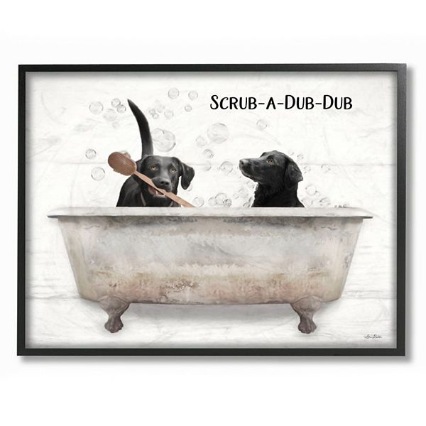 Stupell Home Decor Scrub a Dub Dub Quote Family Pet Dog Bath Wall Art