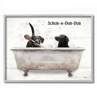 Stupell Home Decor Scrub a Dub Dub Quote Family Pet Dog Bath Wall Art