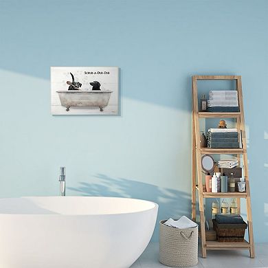 Stupell Home Decor Scrub a Dub Dub Quote Family Pet Dog Bath Wall Art