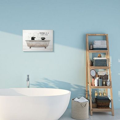 Stupell Home Decor Animal Bathroom Happiness is a Bubble Bath Dog Quote Wall Art