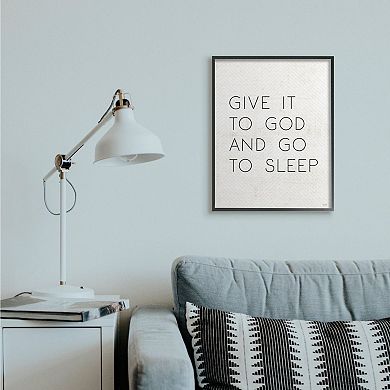 Stupell Home Decor Give it to God and Sleep Faith Based Bedroom Quote Wall Art