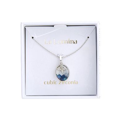La Lumina Silver-Plated Cubic Zirconia Accent Star Shaker Pendant Necklace
