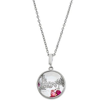 La Lumina Silver-Plated Cubic Zirconia Accent Love Shaker Pendant Necklace