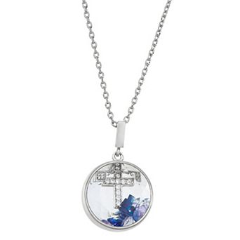 La Lumina Silver-Plated Cubic Zirconia Accent Shaker Cross Pendant Necklace
