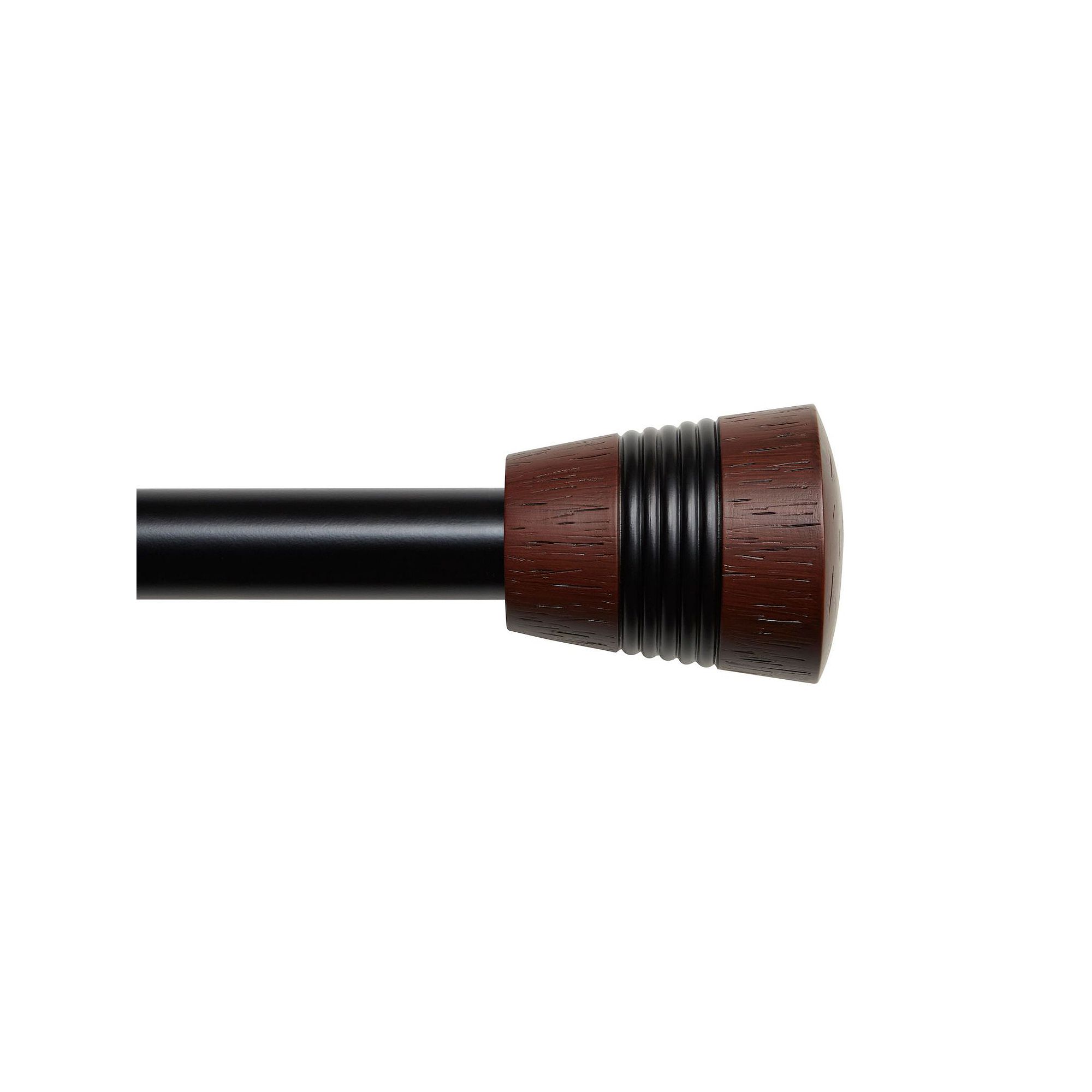 Exclusive Home Hillhurst 1 Window Curtain Rod and Finial Set, Black