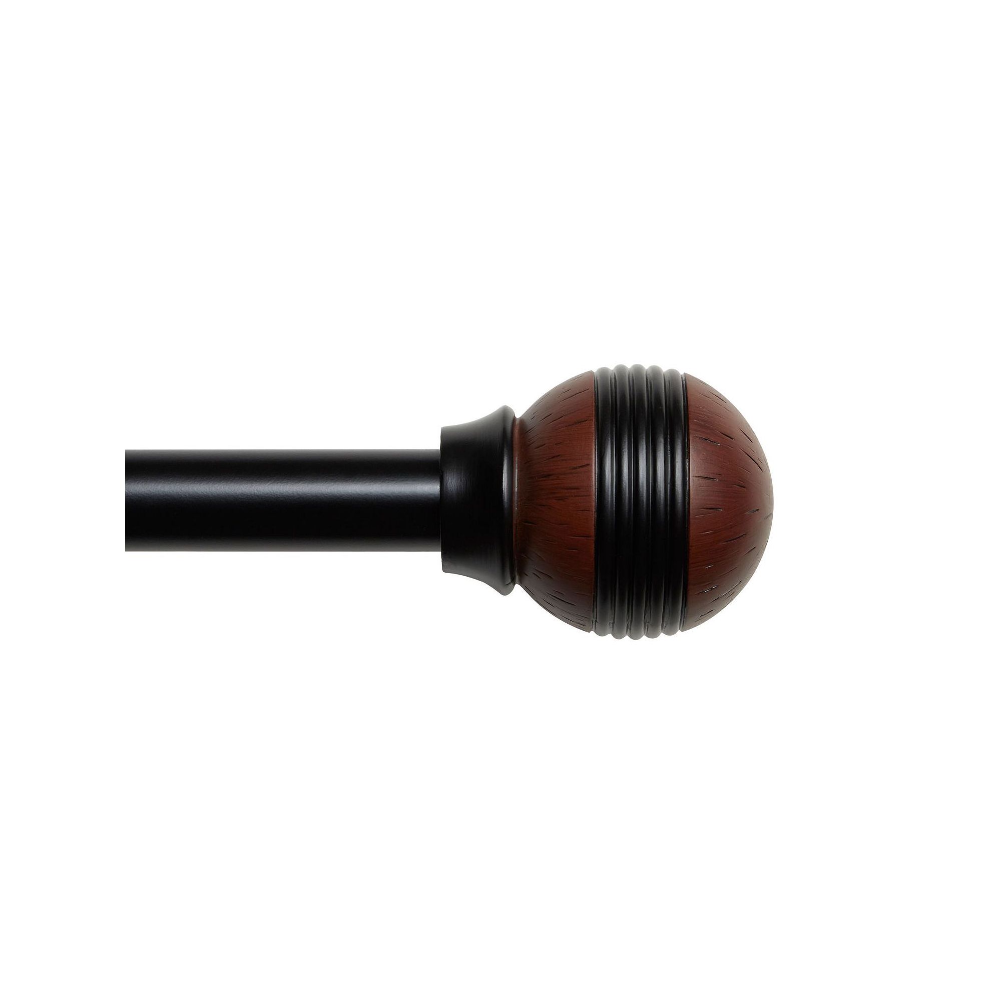 Exclusive Home Prestige 1 Window Curtain Rod and Finial Set, Black