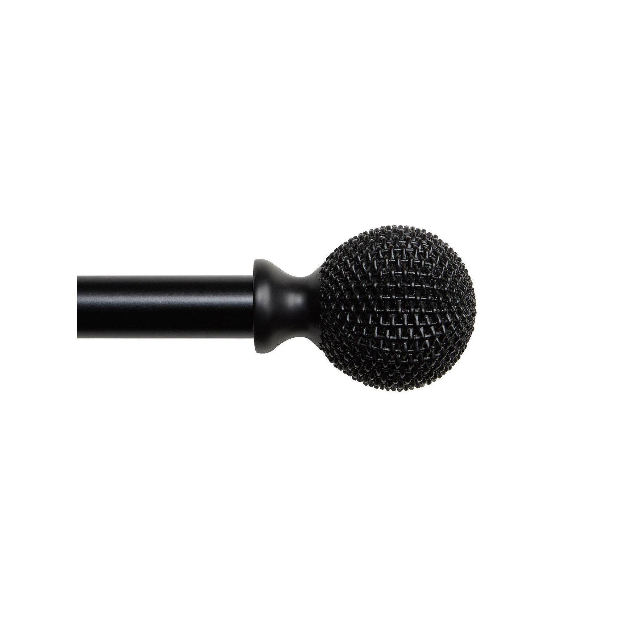 Exclusive Home Provence 1 Window Curtain Rod and Finial Set, Black