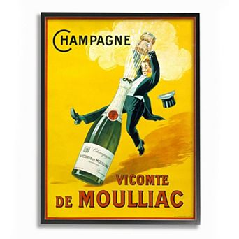 Stupell Home Decor Vintage Illustration Champagne Vicomte de Moulliac Pop Bottle Wall Art