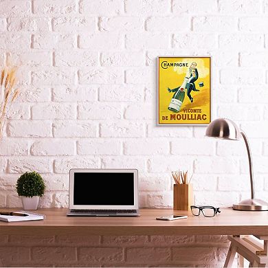 Stupell Home Decor Vintage Illustration Champagne Vicomte de Moulliac Pop Bottle Wall Art