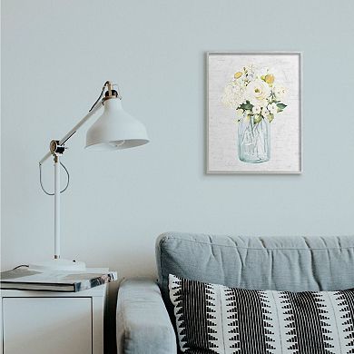Stupell Home Decor Quaint Spring Floral Bouquet in Simple Blue Jar Wall Art