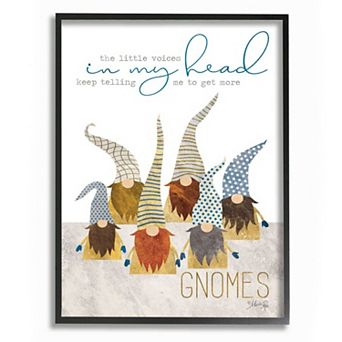 Stupell Home Decor Voices Inside My Head Home Gardener Gnome Quote Framed Wall Art