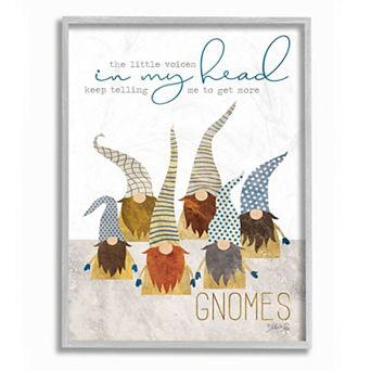 Stupell Home Decor Voices Inside My Head Home Gardener Gnome Quote Framed Wall Art