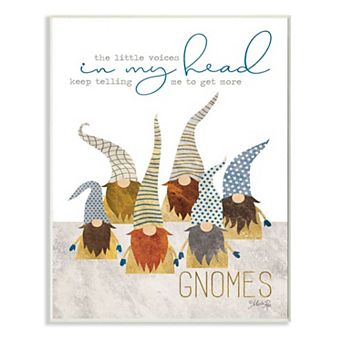 Stupell Home Decor Voices Inside My Head Home Gardener Gnome Quote Wood Bevel Wall Art