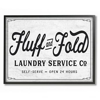 Stupell Home Decor Fluff and Fold Laundry Room Vintage Country Sign Wall Art