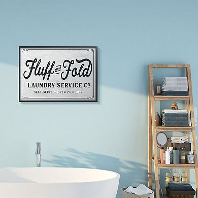 Stupell Home Decor Fluff and Fold Laundry Room Vintage Country Sign Wall Art