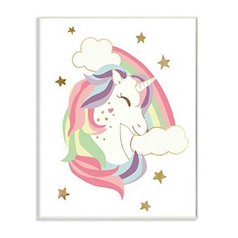 Stupell Home Decor Glam Rainbow Unicorn Starry Rainbow Design Wall Art