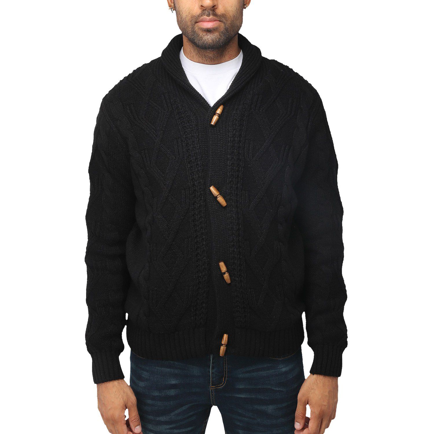mens knitted fleece lined cardigan