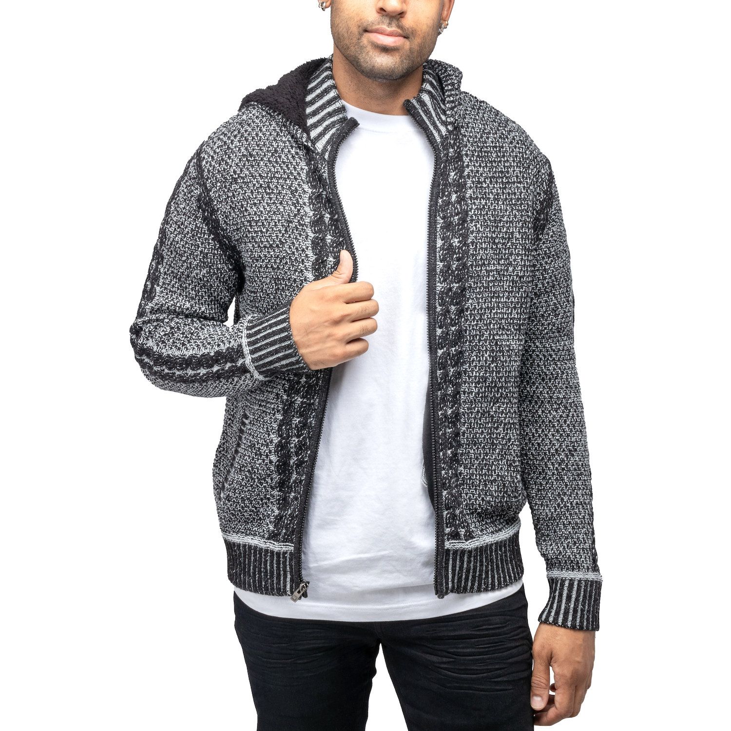 sweater jacket mens with hood