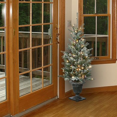 National Tree Company 4-ft. Pre-Lit Snowy Morgan Spruce Artificial Christmas Tree & Urn