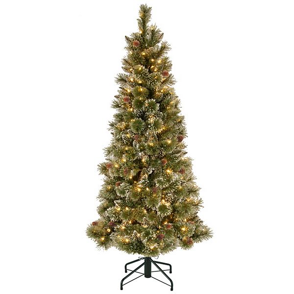 National Tree Company 5ft. PreLit Glittering Pine Slim Artificial