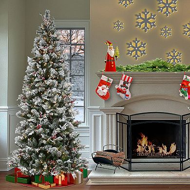 National Tree Company 9-ft. Pre-Lit Snowy Bedford Pine Artificial Christmas Tree