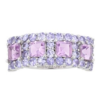 SIRI USA by TJM Sterling Silver Amethyst & Tanzanite Ring