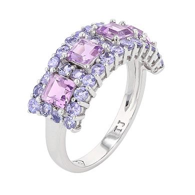 SIRI USA by TJM Sterling Silver Amethyst & Tanzanite Ring