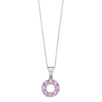 SIRI USA by TJM Sterling Silver Amethyst Circular Pendant Necklace