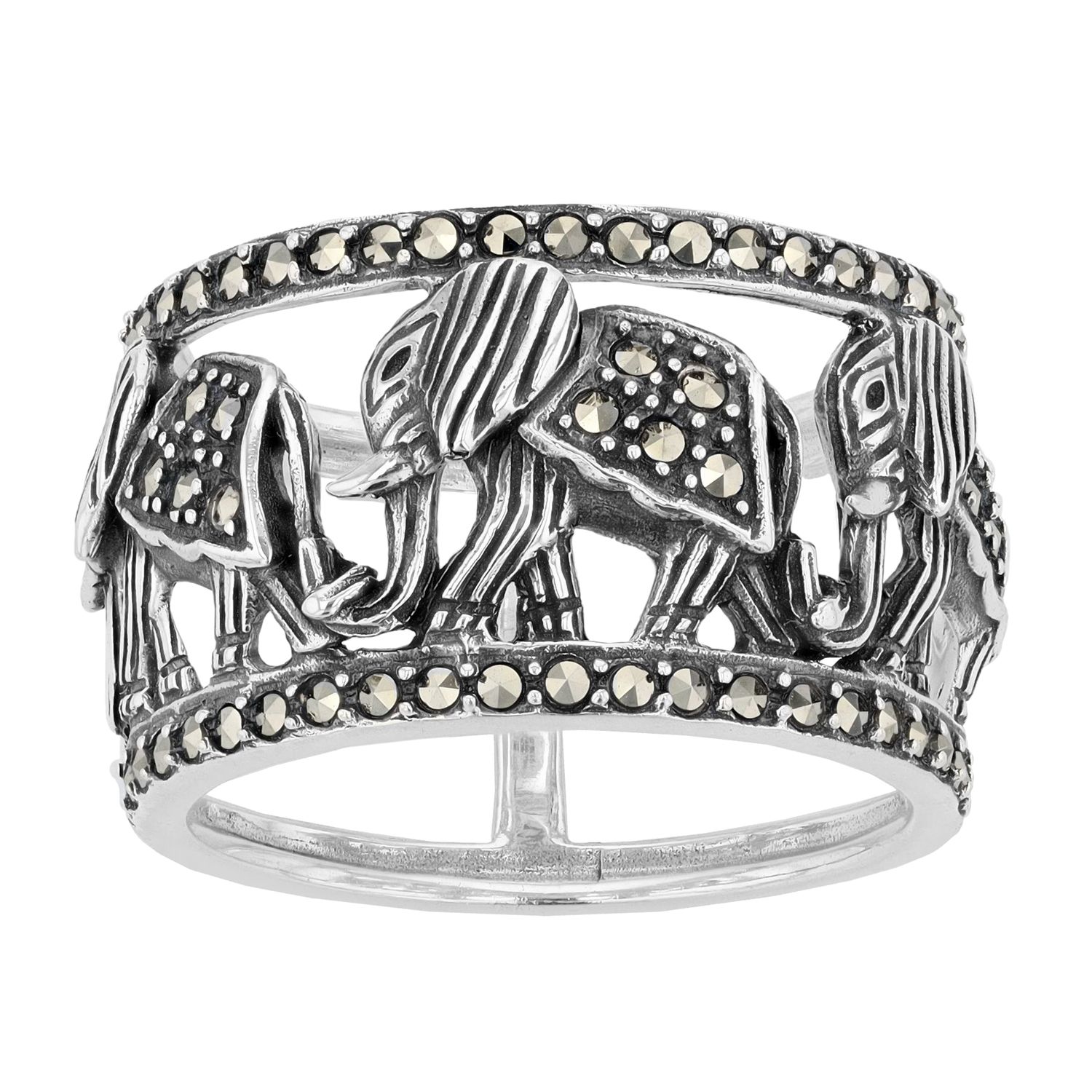 Image for Lavish by TJM Sterling Silver Elephant Band Ring at Kohl's.