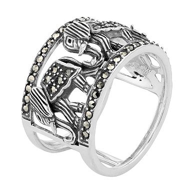 Lavish by TJM Sterling Silver Elephant Band Ring