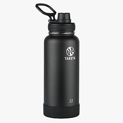 JoyJolt Triple Insulated 22-oz. Water Bottle with Flip Lid & Sport Straw Lid, Black