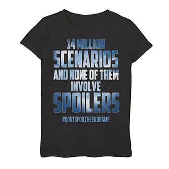 Girls 7-16 Marvel Avengers Endgame Millions Of Scenarios No Spoilers Graphic Tee