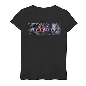 Girls 7-16 Marvel Avengers: Endgame Assemble Logo Panels Graphic Tee