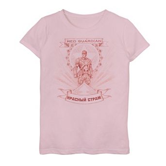 Girls 7-16 Marvel Black Widow Red Guardian Sketch Graphic Tee