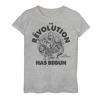 Girls 7-16 Marvel Thor Ragnarok Korg Revolution Begins Grey Out Graphic Tee