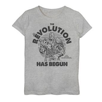 Girls 7-16 Marvel Thor Ragnarok Korg Revolution Begins Grey Out Graphic Tee