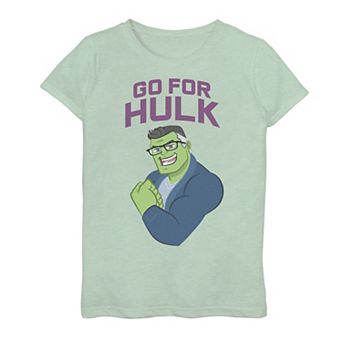 Girls 7-16 Marvel Avengers: Endgame The Hulk Go For Hulk Cartoon Graphic Tee