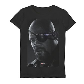 Girls 7-16 Marvel Avengers Endgame Nick Fury Avenge The Fallen Graphic Tee