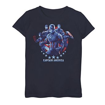 Girls 7-16 Marvel Avengers: Endgame Captain America Mashup Graphic Tee