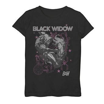Girls 7-16 Marvel Bw Poster Graphic Tee