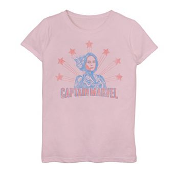 Girls 7-16 Captain Marvel Distressed Portrait Graphic Tee