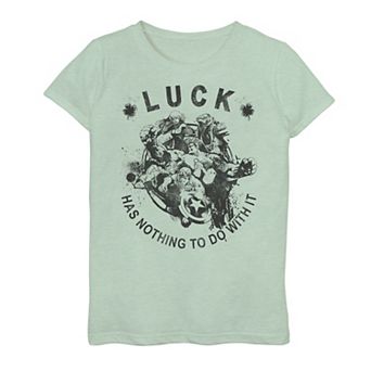 Girls 7-16 Marvel St Patty's All Skill No Luck Avengers Graphic Tee