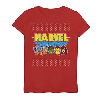 Girls 7-16 Marvel Avengers Classic Ugly Christmas er Graphic Tee