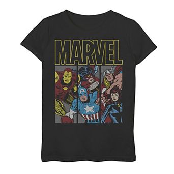 Girls 7-16 Marvel Classic Avengers Group Panel Graphic Tee