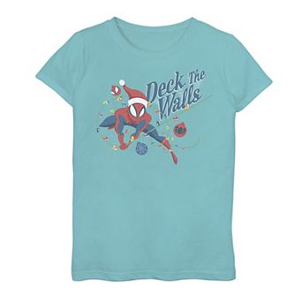 Girls 7-16 Marvel Spider-Man Deck The Walls Holiday Graphic Tee