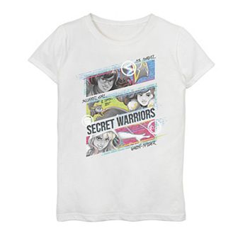 Girls 7-16 Marvel Rising Secret Warriors Woman Warriors Action Panels Graphic Tee