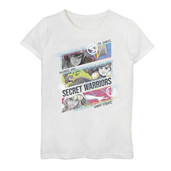 Girls 7-16 Marvel Rising Secret Warriors Woman Warriors Action Panels Graphic Tee