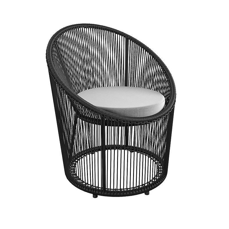 CosmoLiving Taura Patio Lounge Chair, Black