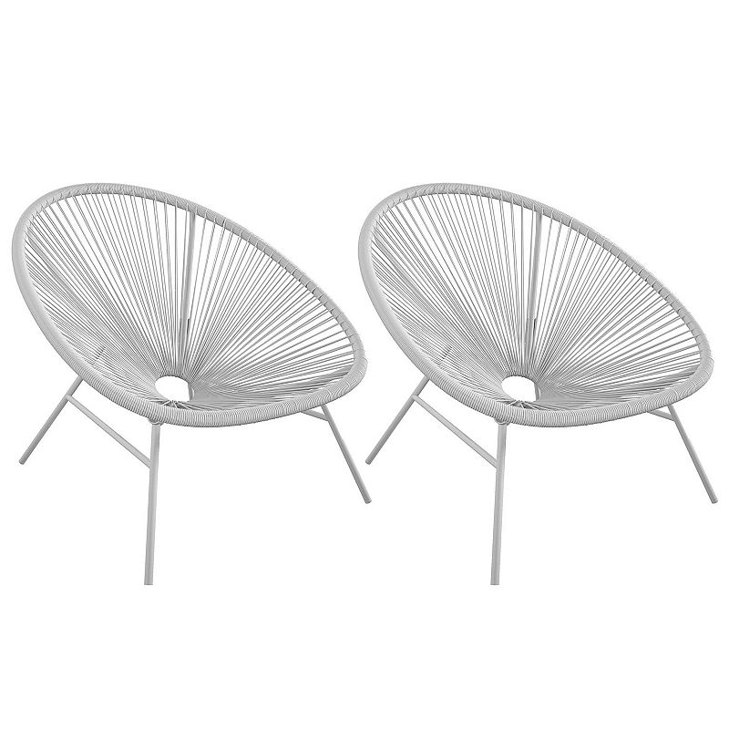CosmoLiving Avo Indoor / Outdoor Lounge Chair 2-piece Set, Grey