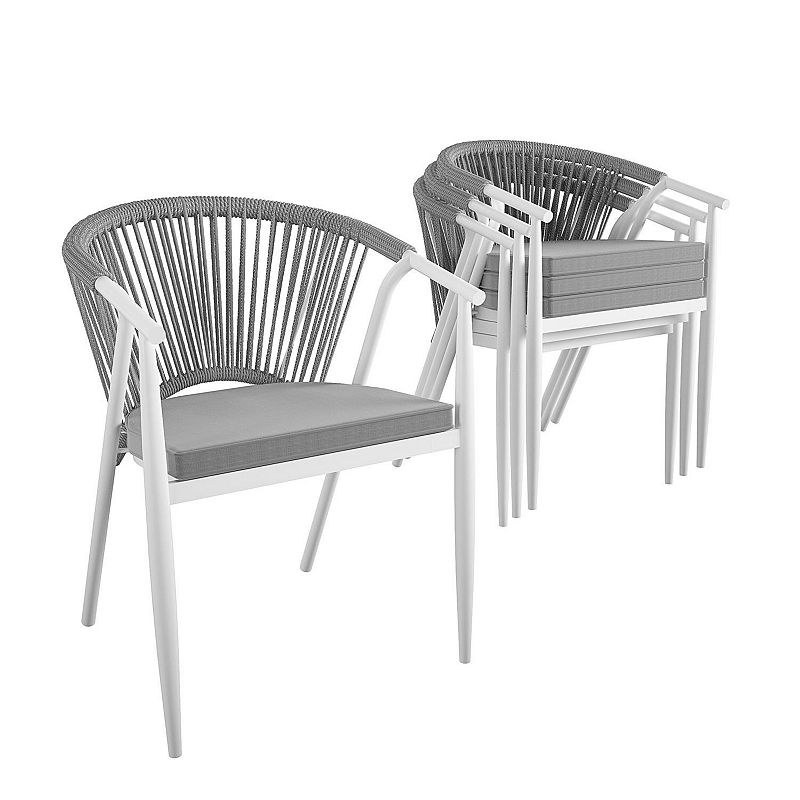 CosmoLiving Circi Patio Dining Chair 4-piece Set, Grey